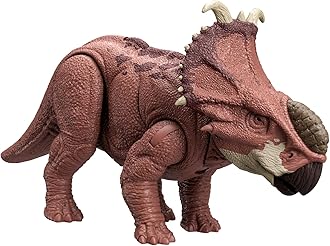 Mattel Jurassic World Wild Roar Dinosaur Action Figure, Pachyrhinosaurus with Continuing Head Strike & Sound, Posable Toy with Digital Play