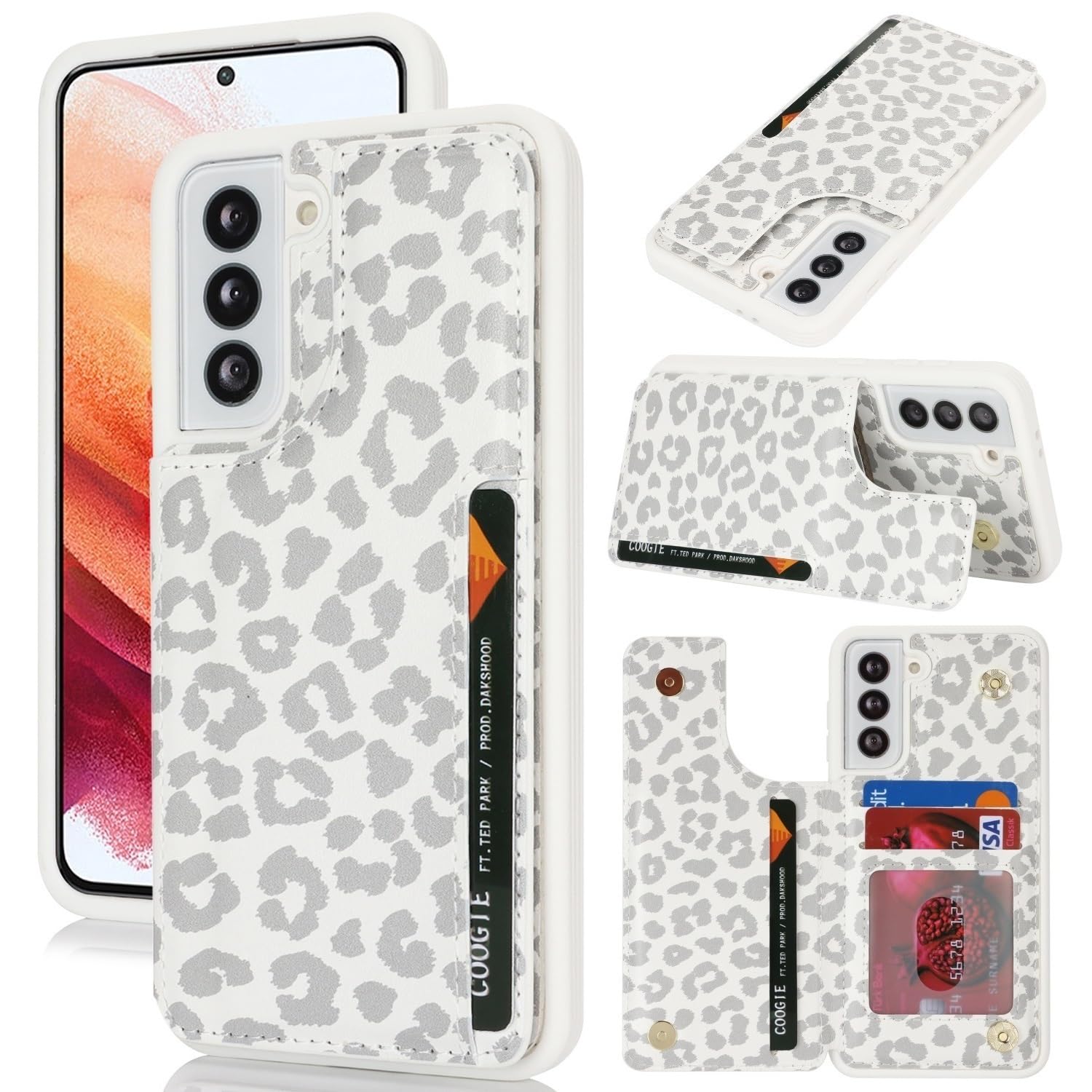 iCoverCase Compatible with Samsung Galaxy S21 Case with Card Holder, S21 Wallet Case for Women Men [RFID Blocking] PU Leather Protective Phone Case