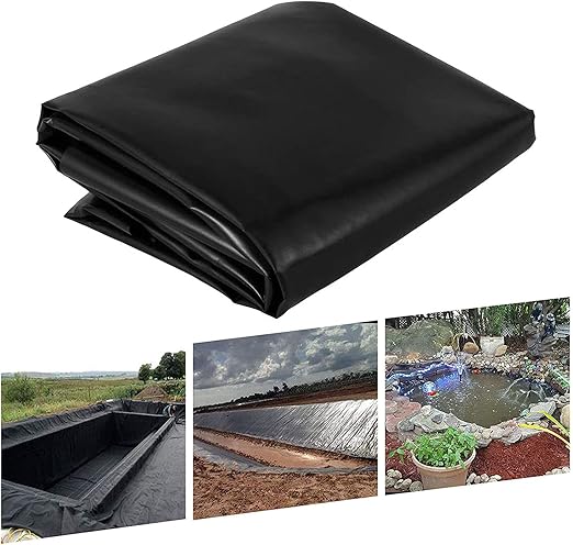 Image Yanyan Black Pond Liner Underlayment 20x20ft Pond Liner 8 Mil Pond Underlayment HDPE Pond Liner For Fish Ponds,Water Features,Fountains,Waterfall And Water Gardens/60 Sizes Image Yanyan Black Pond Liner Underlayment 20x20ft Pond Liner 8 Mil Pond Underlayment HDPE Pond Liner For Fish Ponds,Water Features,Fountains,Waterfall And Water Gardens/60 Sizes