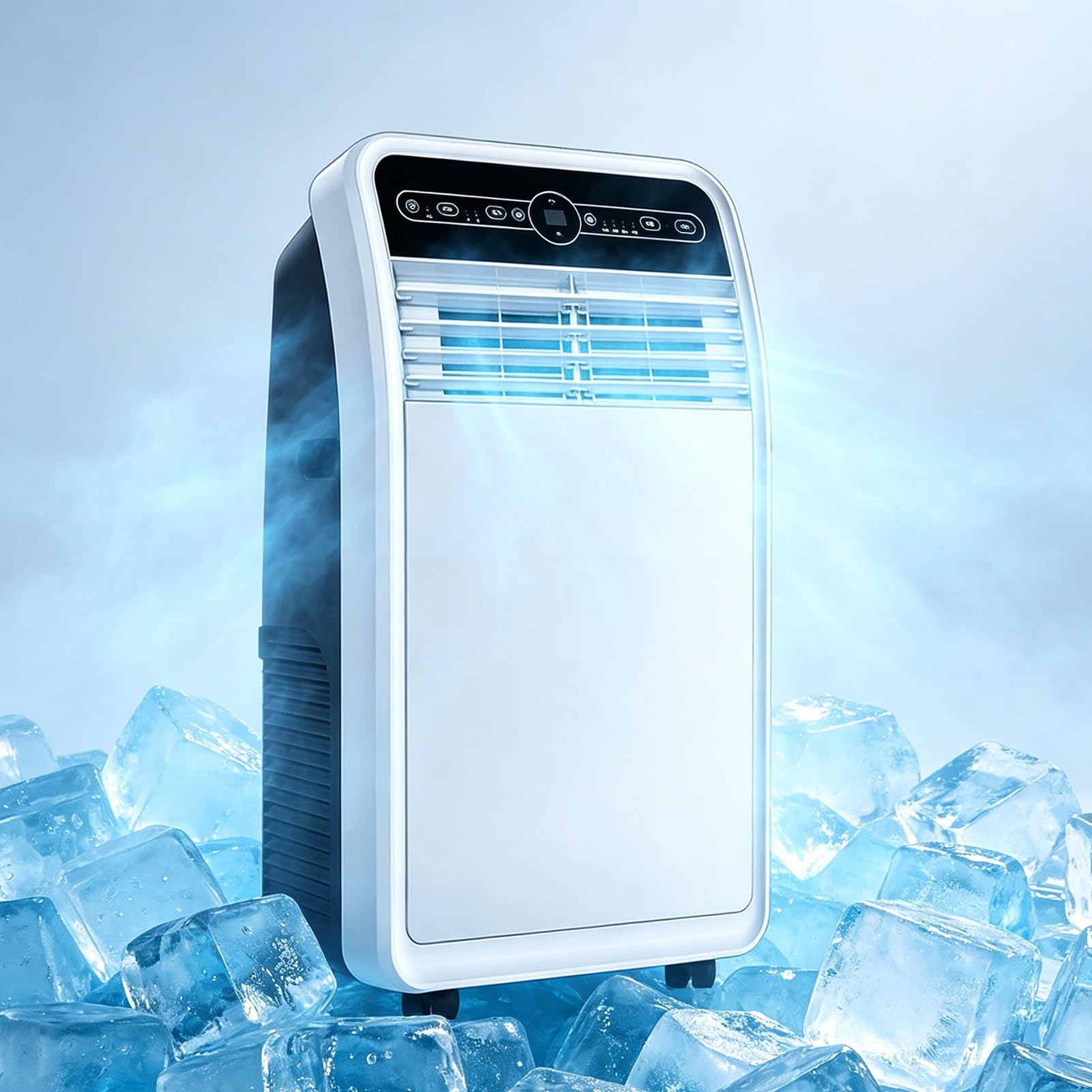 Condizionatore Portatile Da 12.000 BTU Con Telecomando, Unità Mobile 3-in-1 Per Soggiorno, Casa E Ufficio, Oscillazione A 180°, Timer 24 Ore, Kit Per Finestra Incluso
