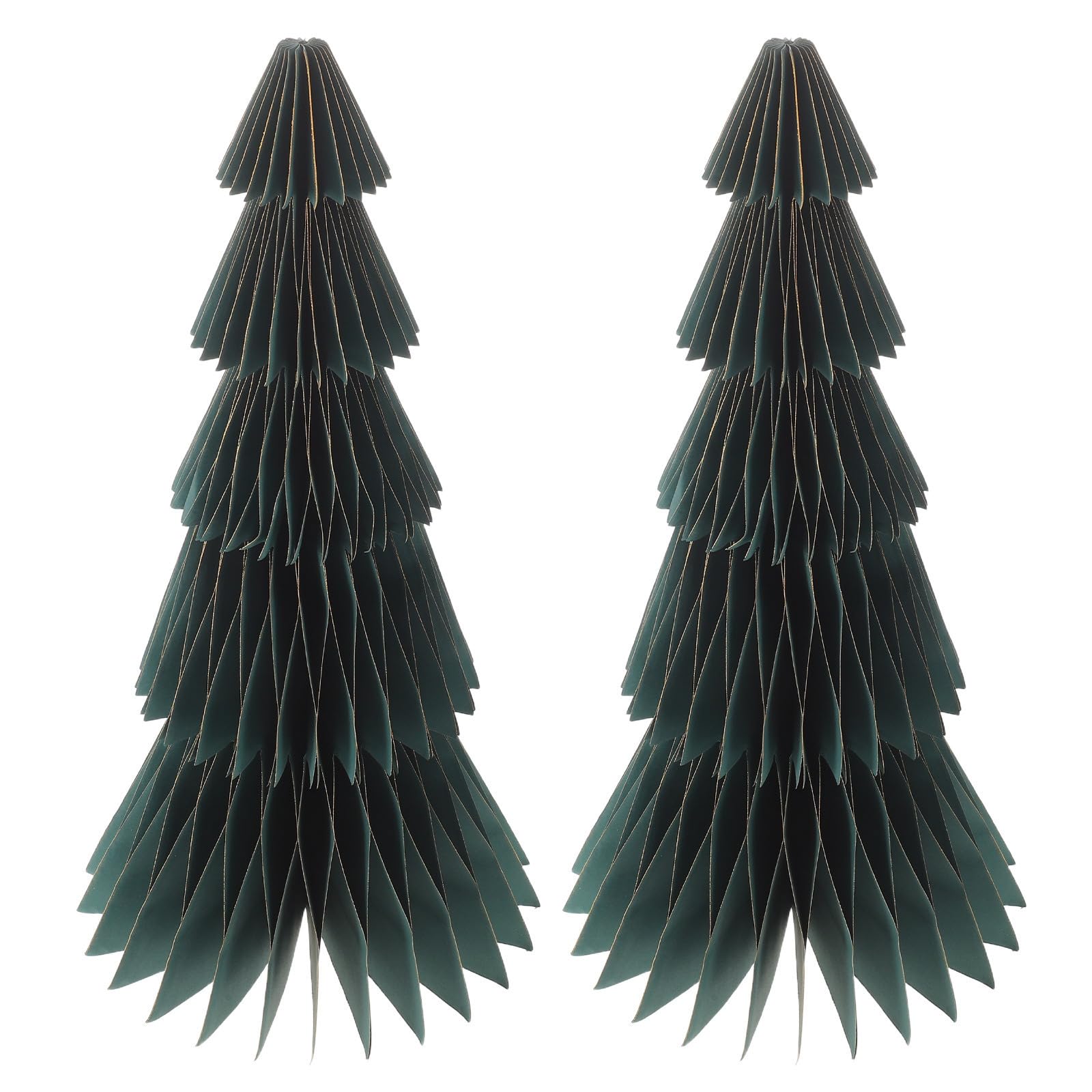 2 Piezas Árbol Navideño de Papel 3D Verde Panal para Decoración
