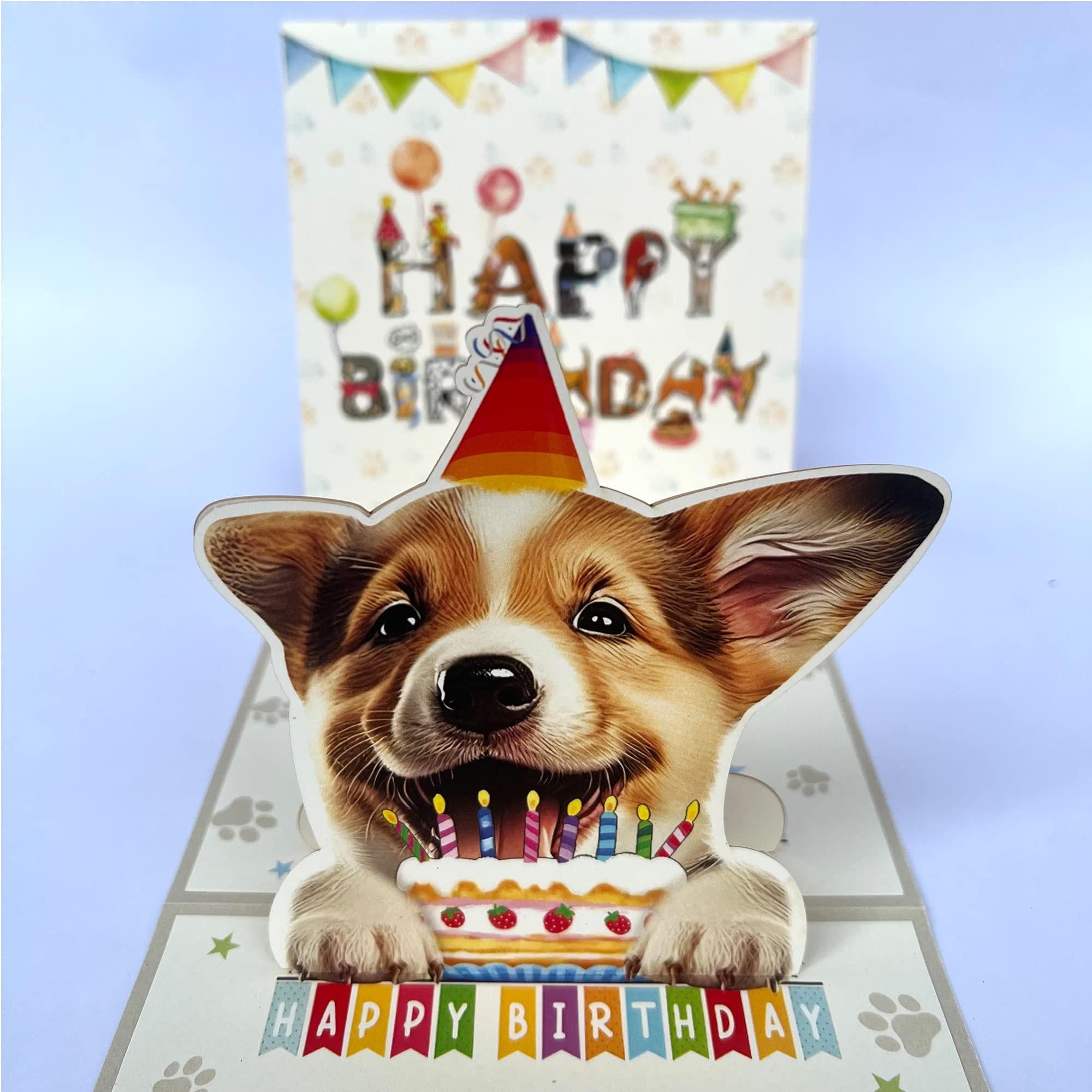 Amazon | Crazytops コーギー 犬 3D 誕生日 面白い ポップアップカード