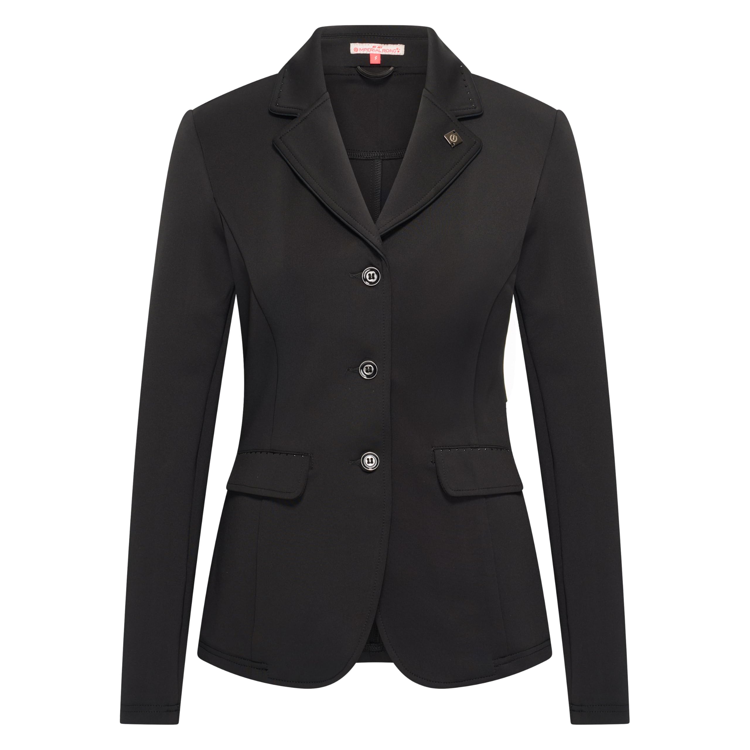 Imperial Riding Turnierjackett IRH Basic Glam, Damen-Turnierjacke mit 3-Knopf-Verschluss, ungefüttert, mit Strassdetails und Rückenschlitzen