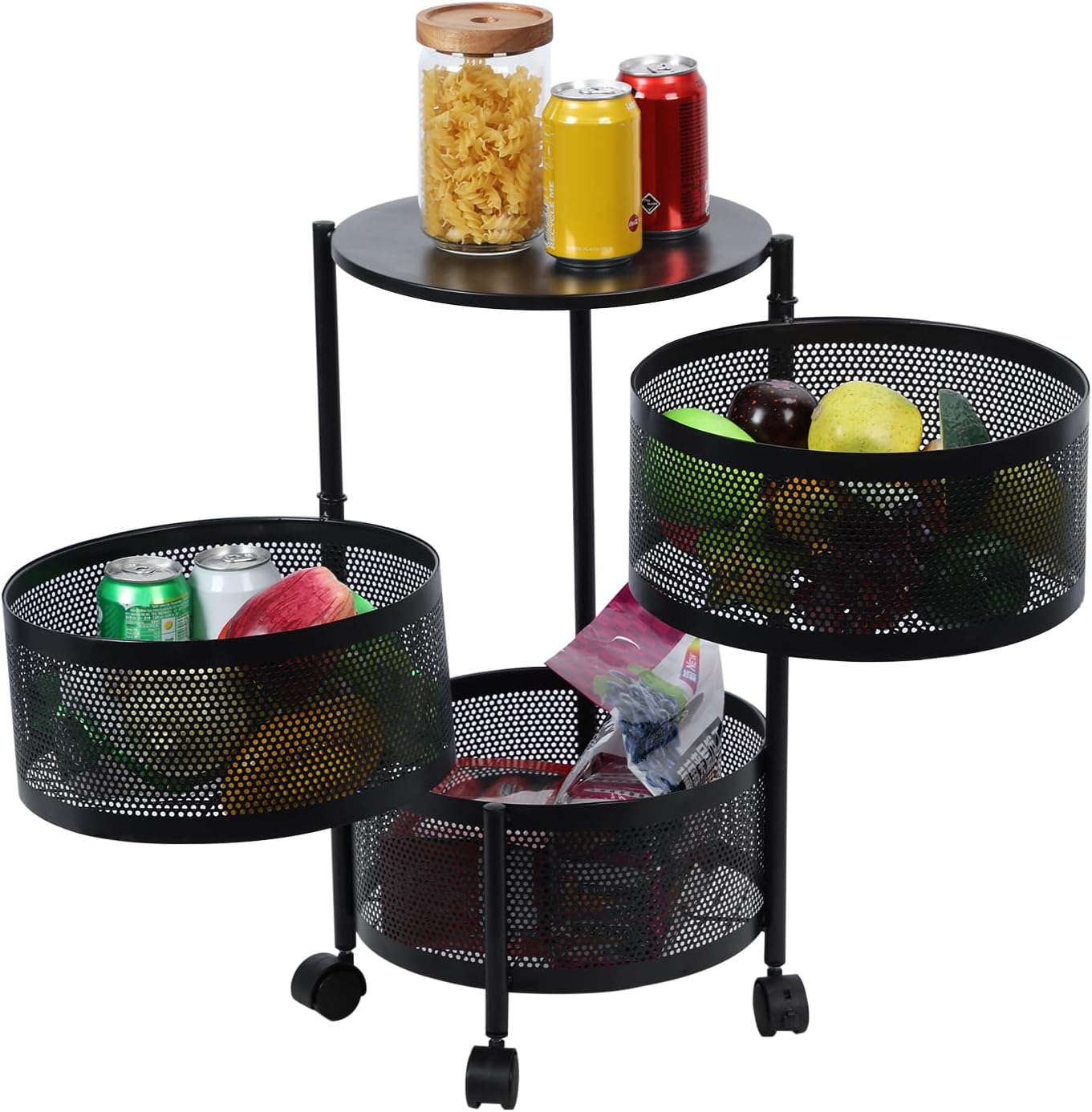 Antyfron Storage Rack for Kitchen,5 Tier Rotating Vegetable Storage