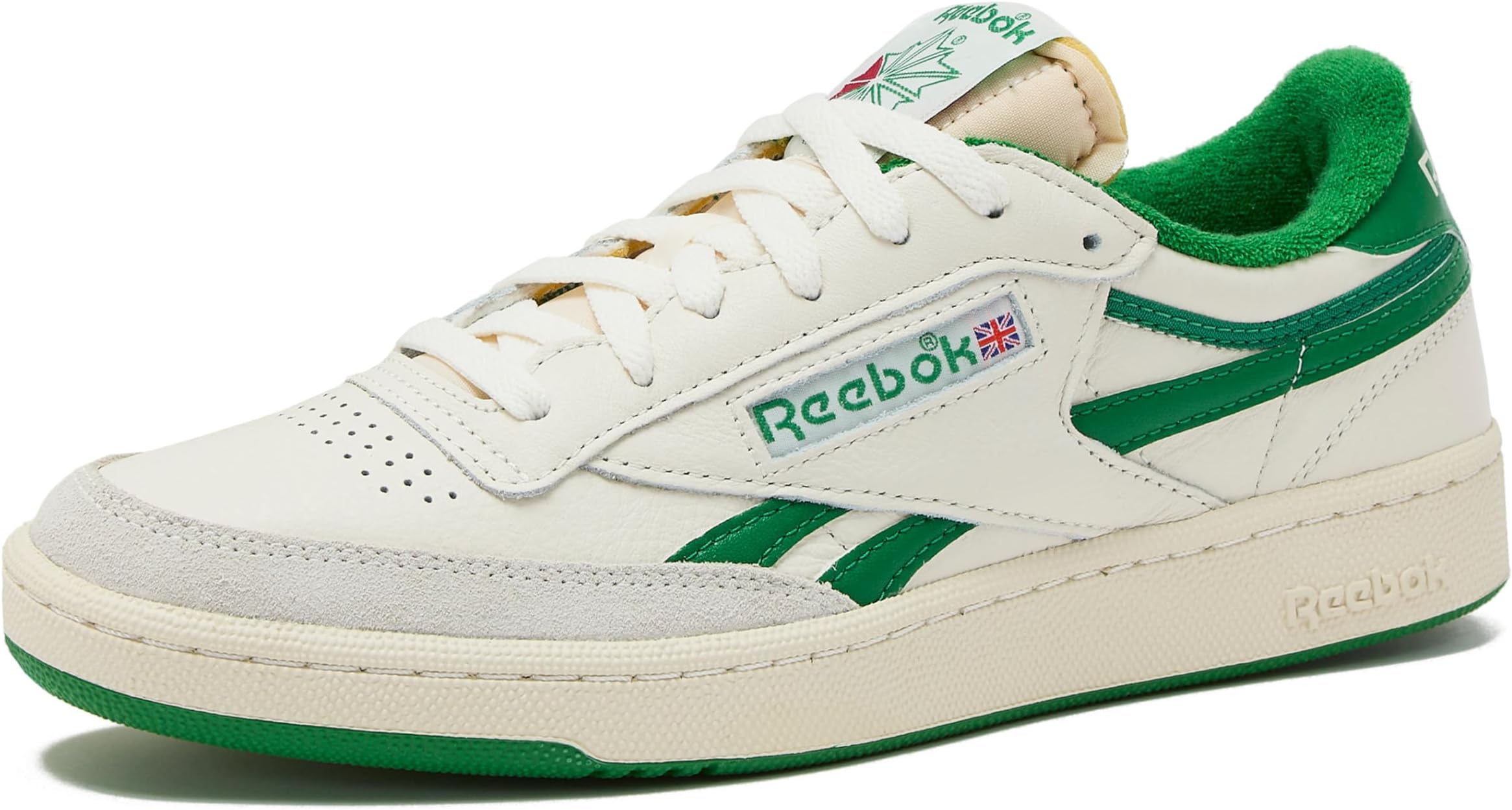 Club C Revenge Vintage Sneakers for Men - Casual Tennis Mens Shoes, Chalk/White/Glen Green, 10