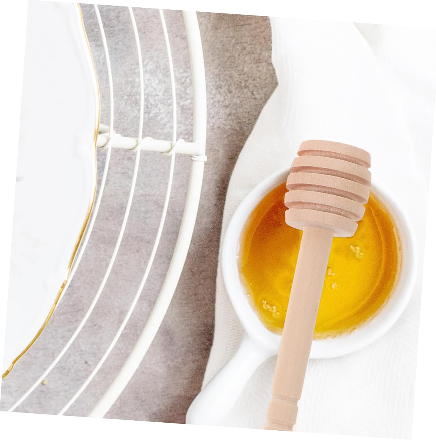 10pcs Wood Honey Dipper Sticks for Honey Jar Stirring Coffee image 3