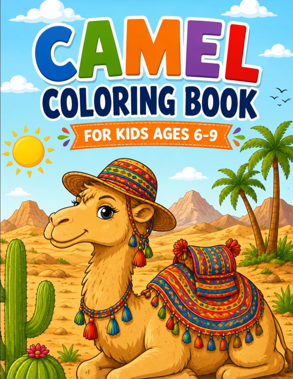 Camel Coloring Book for Kids Ages 6–9: Fun and Easy Camel Coloring Pages with Cute Desert Illustrations for Boys and Girls