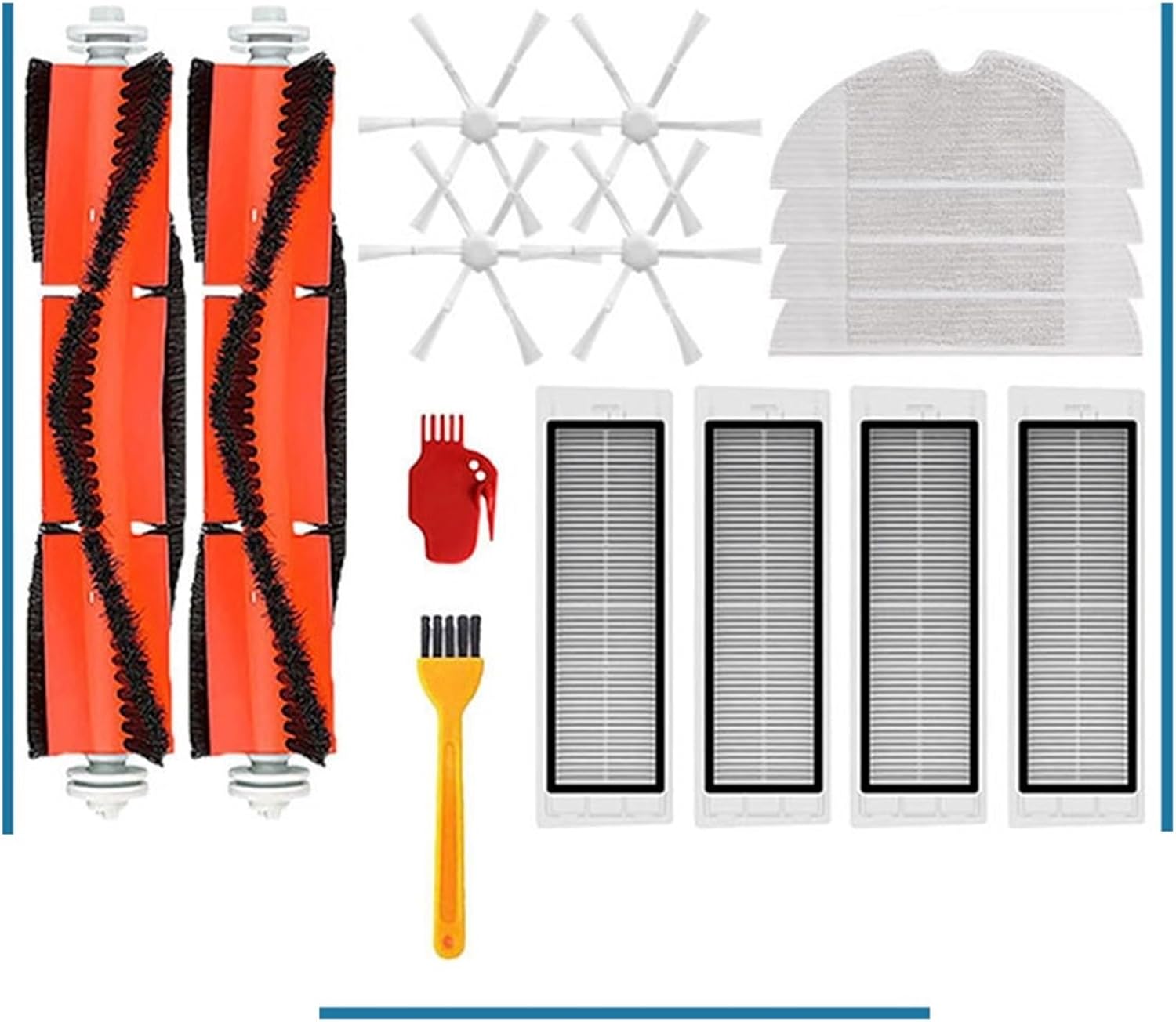 HEPA Filter Mop Cloth Main Side Brush Compatible with Xiaomi Mi Robot Vacuum Mop 2 STYTJ03ZHM Robot Vacuum Cleaner Accessories Spare Parts (Color : STYTJ03ZHM 16 Pcs)