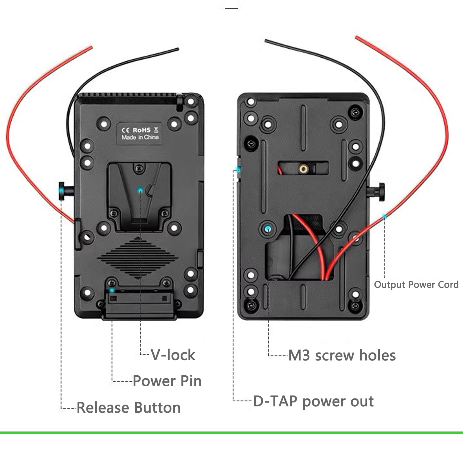 HangTon New V-Mount V-Lock - Adattatore D-Tap per fotocamera Sony