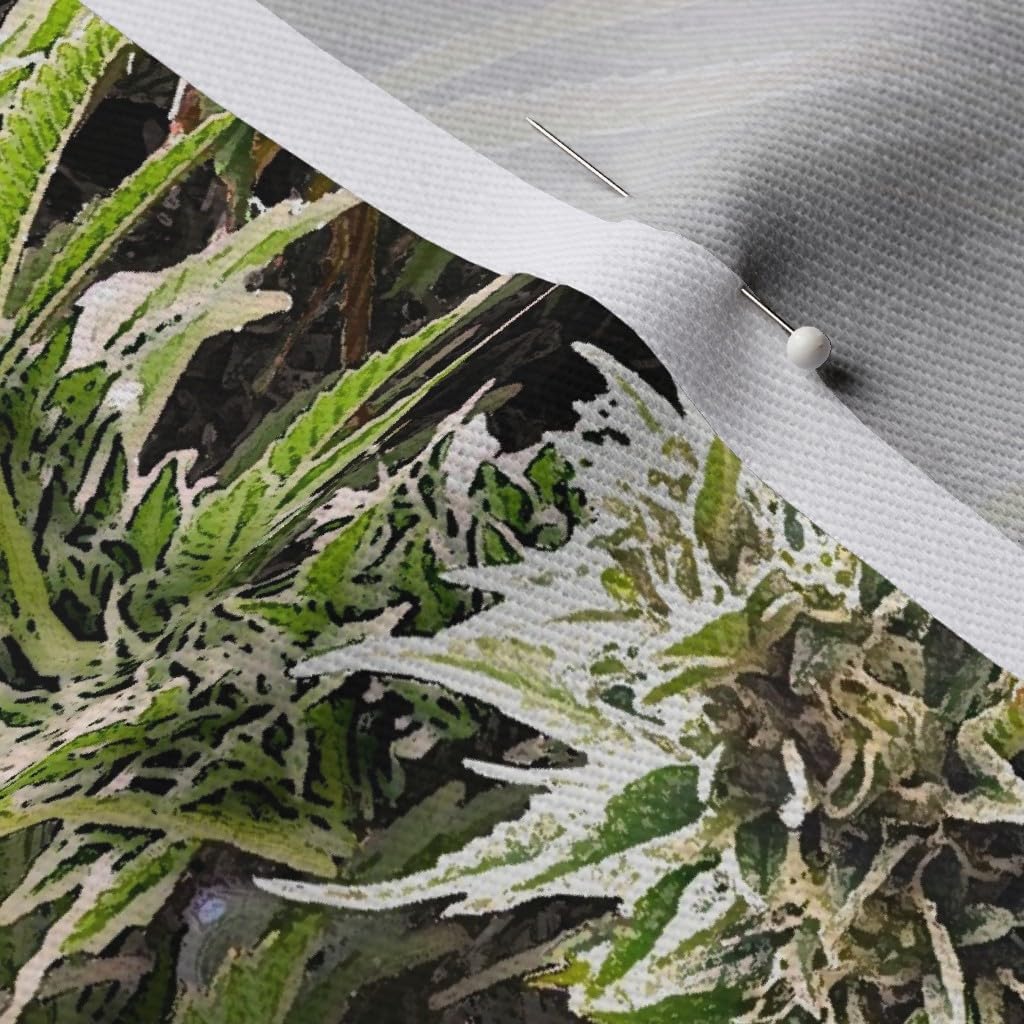 Spoonflower Fabric - Big Marijuana Cannabis 420 Weed Grass Printed on Denim Fabric by The Yard - Bottomweight Apparel Home Decor Upholstery