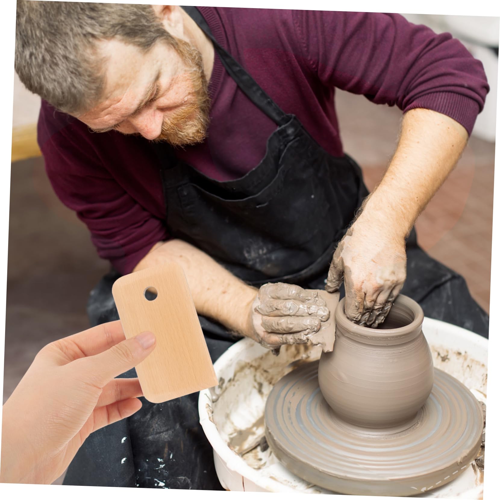HOMSFOU Herramientas De Alfarería Y Arcilla Herramientas De Ergonómicas Manualidades Y Proyectos De Escultura 7 Piezas X 4