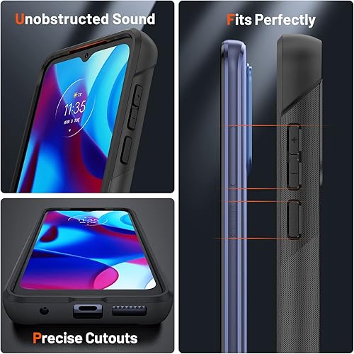 Miniatura 4 de Jeylly Funda para Motorola G Pure, funda Moto G Power 2022Moto G Play 2023, con 2 protectores de pantalla de vidrio templado, doble capa de