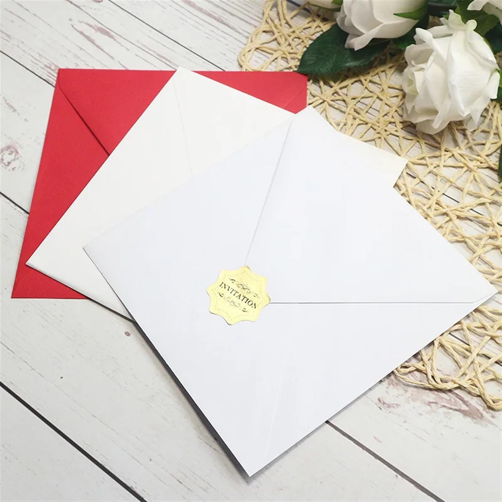 Hochzeitseinladungskarten, Blumige Einladungen， Karte 10 Stück mit weißer Spitze, Roségold und Schleife, Laser-Blumenmuster, Rosa, Verlobungs-Einladungen Einladung(Whole Set Blank)