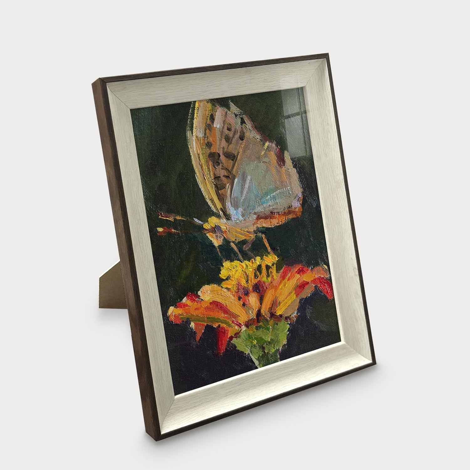 razliubit Framed Butterfly Wall Art Prints, Replaceable Vintage Wall Decors for Room Aesthtic, Small Framed Artwork Oil Painting for Bedroom Bathroom Kitchen Office Decor(10"x12")