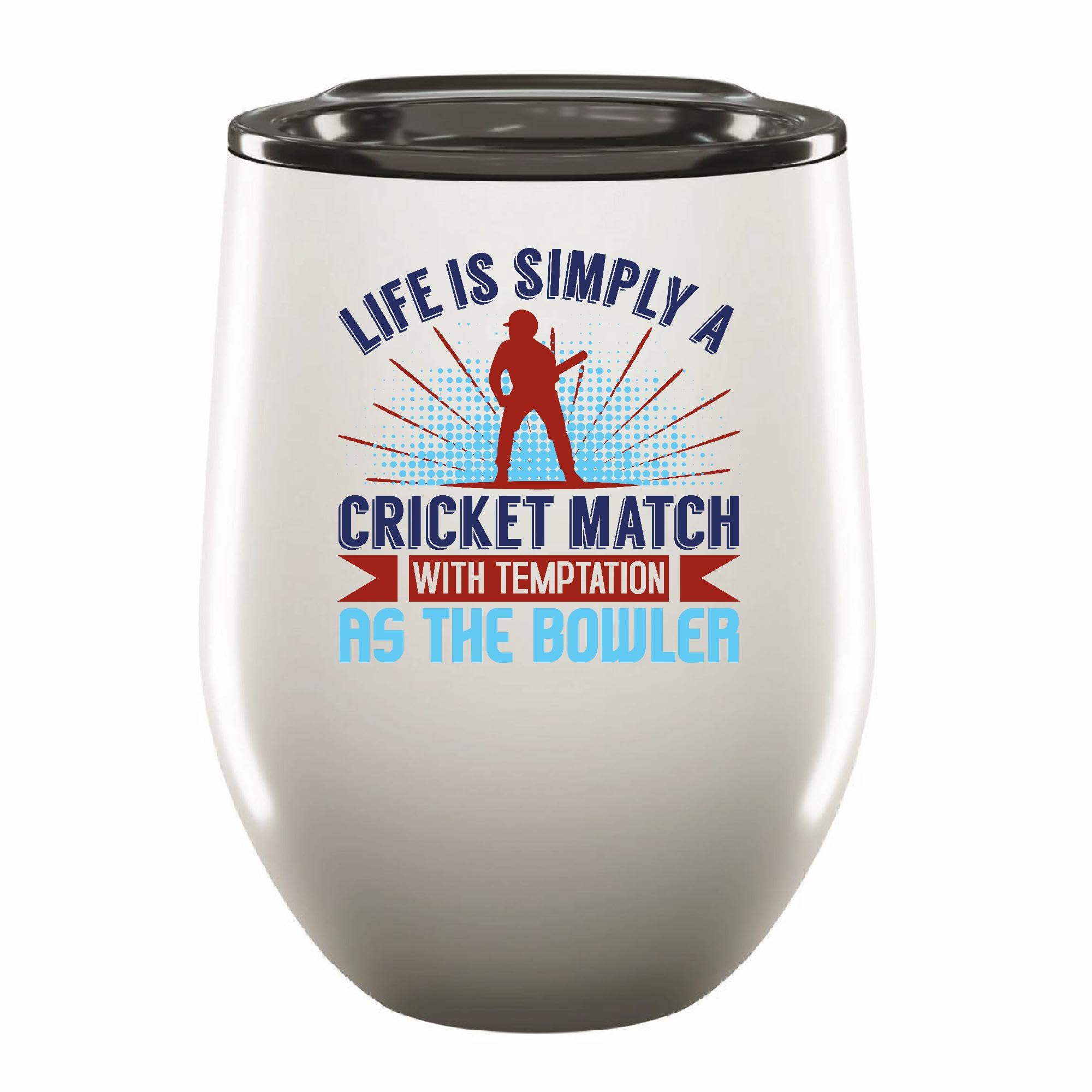 Gifts for Cricket Fans Find the Perfect Match of Cricket Lovers Passion and Temptation 12oz Wine Tumbler Cup