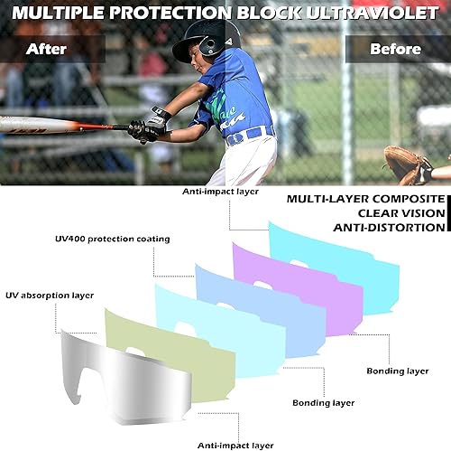 Miniatura 4 de FEISEDY Gafas de sol para niños, gafas de sol de béisbol juveniles, UV400, deportes, adolescentes, ciclismo, sombras para niños y niñas de 8 a 16