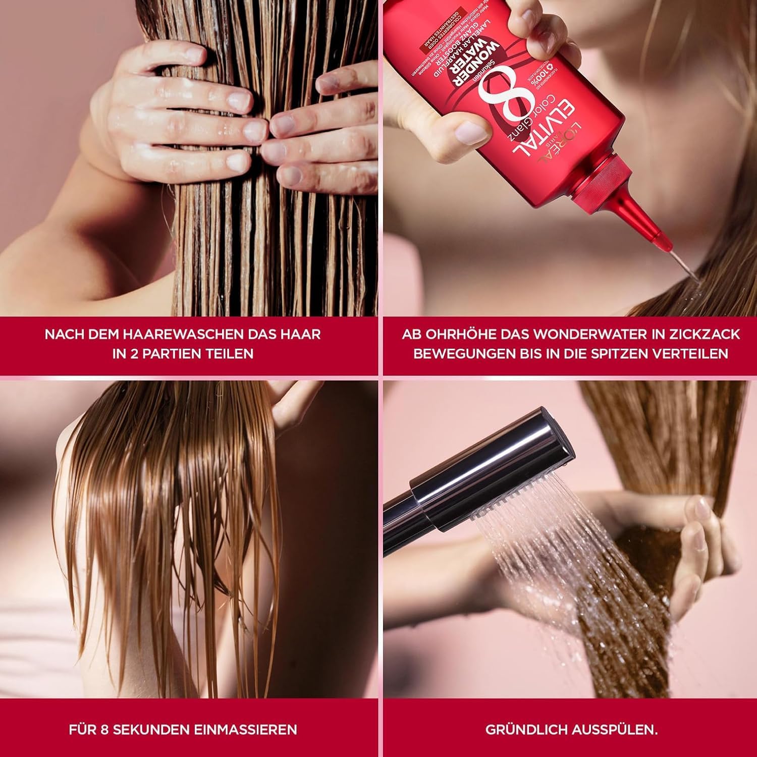 2 szt. L'ORÉAL - ELVITAL Color Glanz 8 sekund Wonder Water Lamellar płyn do włosów 2 x 200 ml