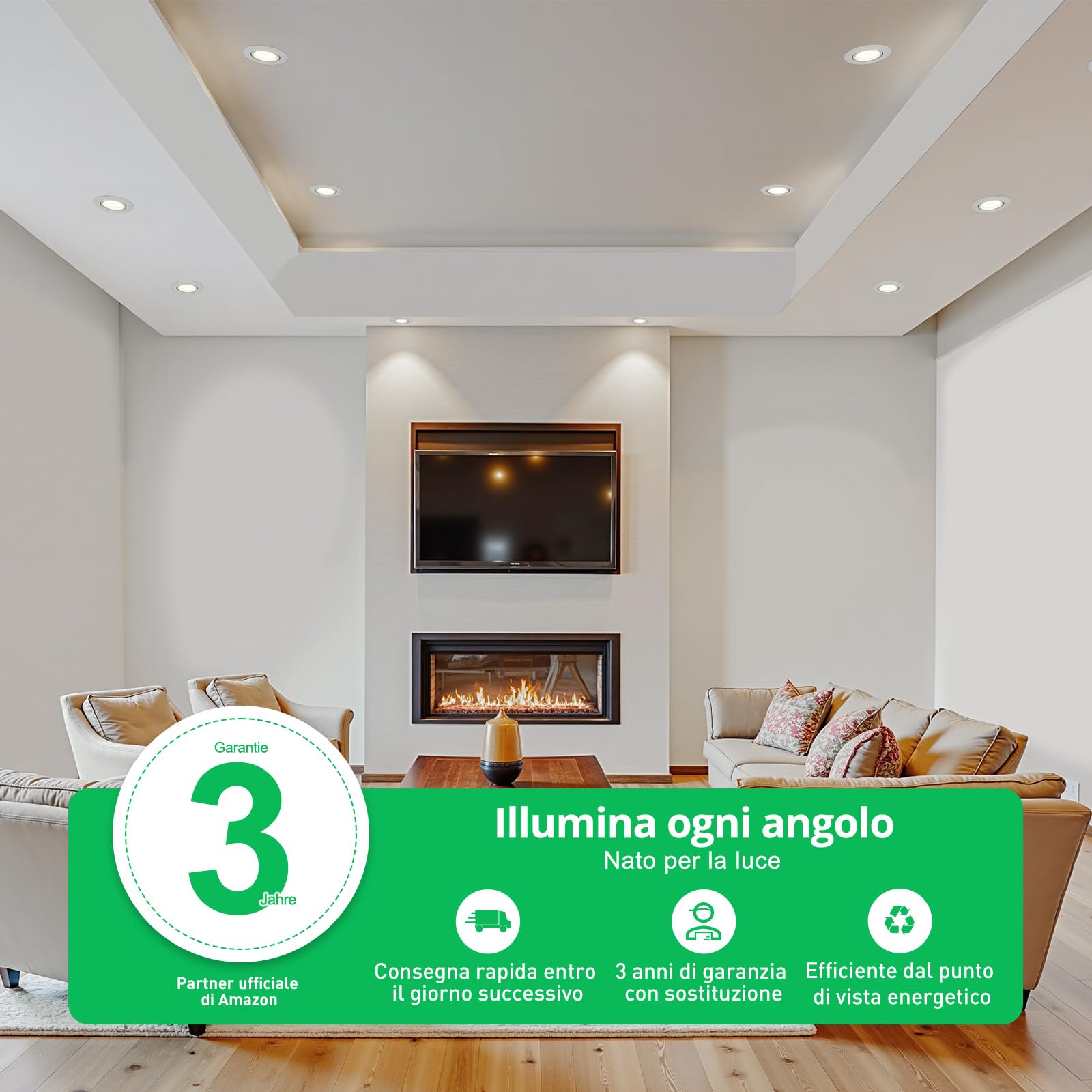 Bojim Reflektor LED wpuszczany z możliwością ściemniania, 10 x 5,5 W ekstra płaski reflektor wpuszczany 30 mm, neutralna biel 600 lm, oświetlenie wpuszczane 68 mm, reflektor sufitowy 220 V do kuchni,