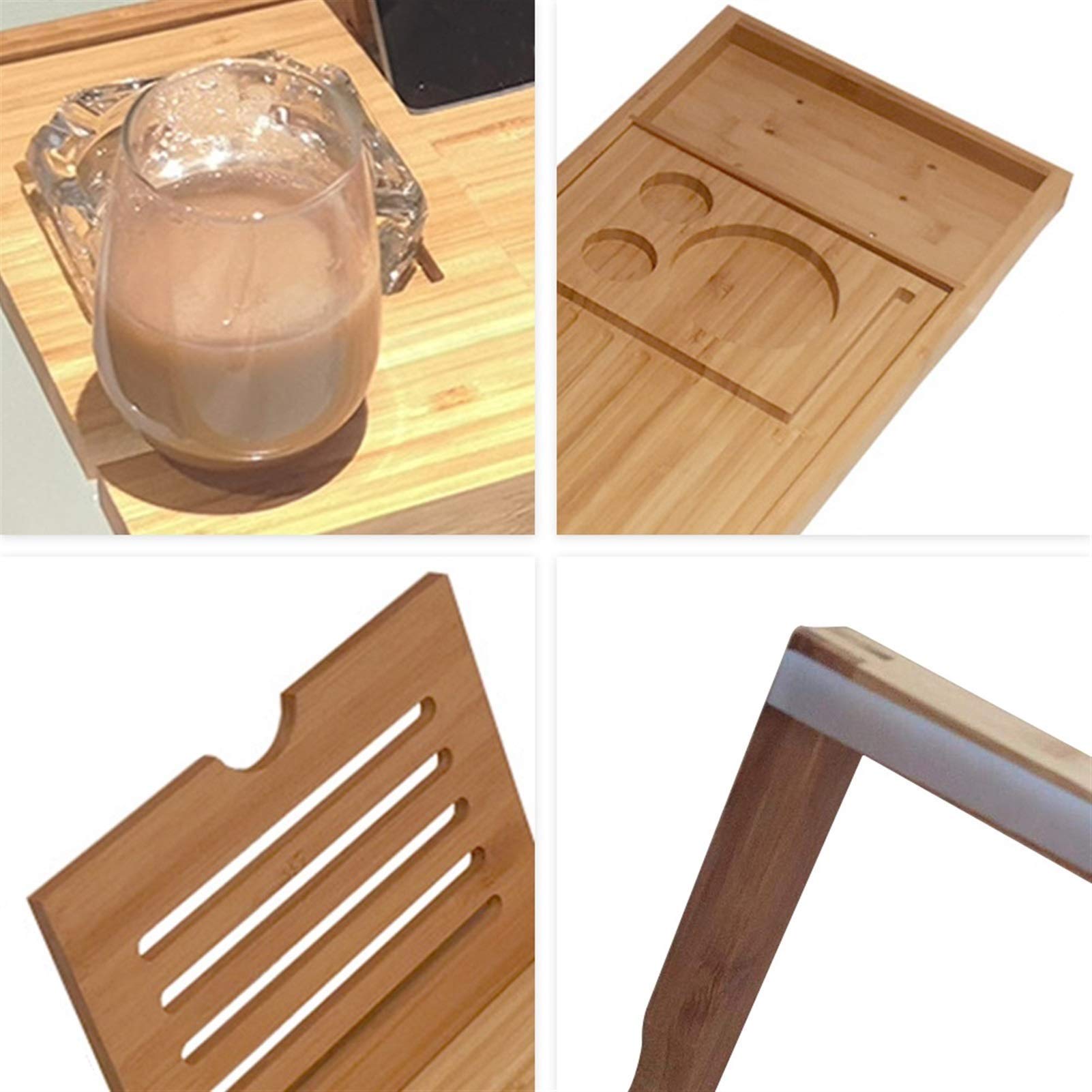 Bandeja Extensible para bañera, Soporte para Libros de Copas de Vino para Ducha, Carrito de baño, Estante de Almacenamiento para bañera, Accesorios de baño