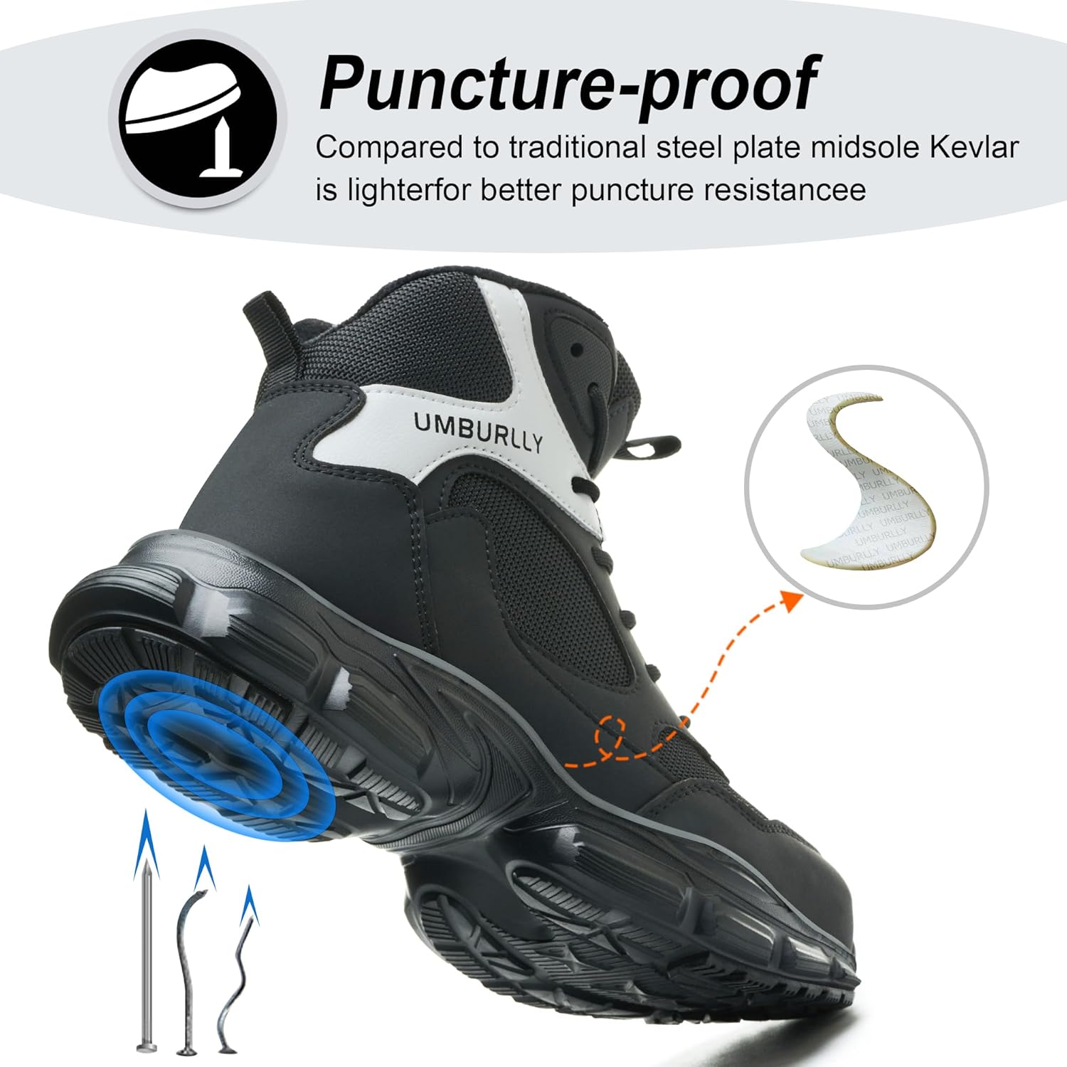 Steel Toe Shoes Women Safety Shoes Lightweight Comfortable Non Slip Thickened Sole Puncture Proof Steel Toe Sneakers Women Size 5.5-10 - Image 4