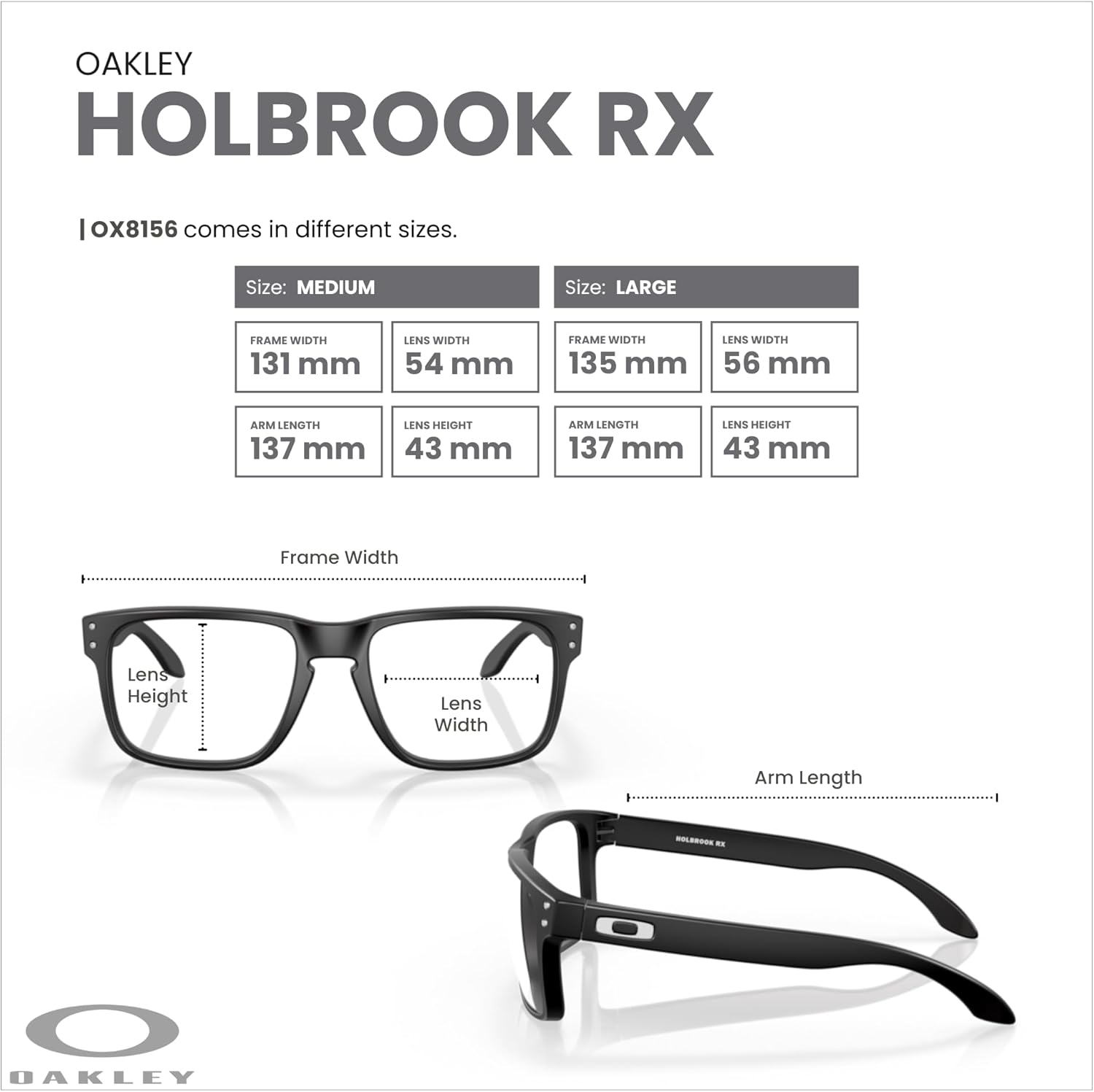 Oakley Holbrook Square Eyeglasses OX8156 for Men+ Bundle Accessory Leash Kit, Microfiber Pouch