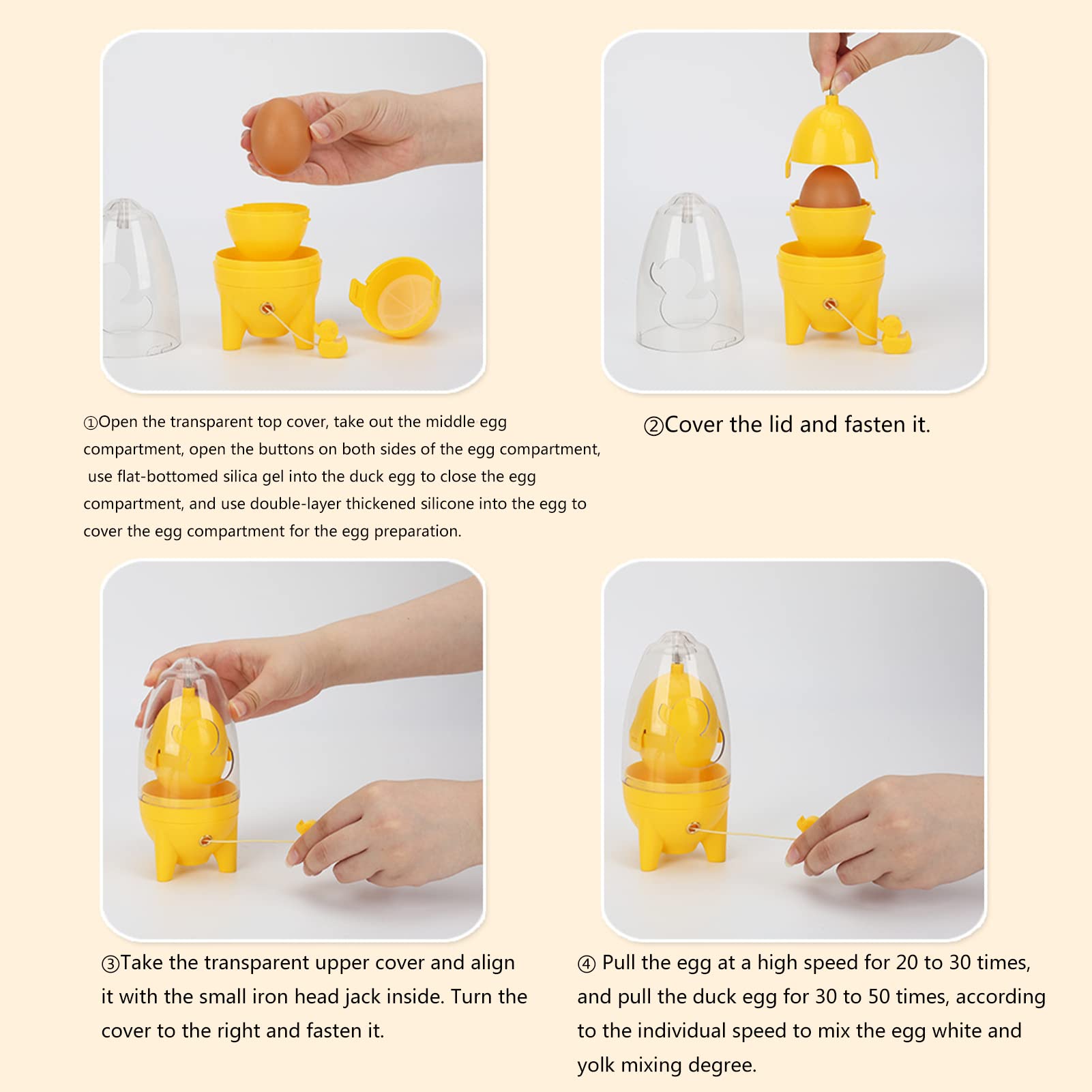 Amazon | 金の卵メーカー、厚手のPCエッグスピナー、殻付きハンドプル