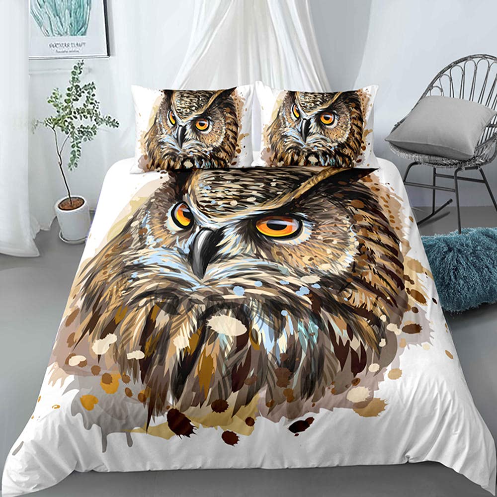 Owl Duvet Cover Home Piece Owl Pattern Bedding Set Desertcart