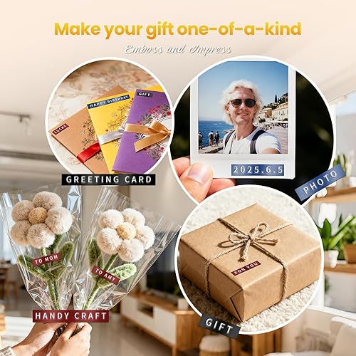 Miniatura 4 de Zodzi Embossing Label Maker, Vintage Embossed Label Makers, Manual Retro Label Maker Machine for Home DIY Crafts & Scrapbook Supplies, Old School