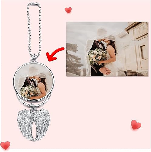 Miniatura 5 de Zysta Foto personalizada espejo retrovisor del coche accesorios colgantes personalizados adorno colgante de aleación colorido marco de fotos