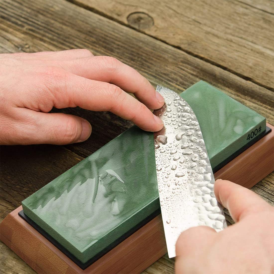 Pierre à Aiguiser Whetstone 3pcs 80/600/1000 Grit - Kit Affûtage Couteaux Avec Base ABS, Outil Parfait Cuisine Et Travail Du Bois