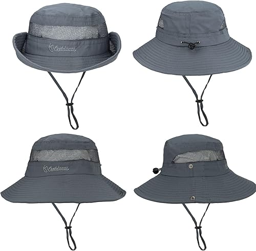 Miniatura 10 de Sombrero de malla al aire libre sombrero de ala ancha protección solar UV Boonie sombrero pesca senderismo sombrero