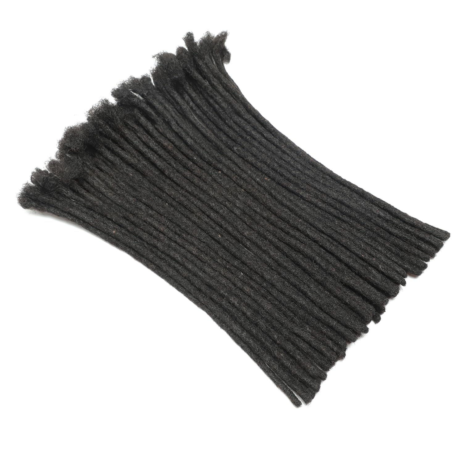 FALEMEI 0.6cm Thickness Loc Extensions Human Hair 30 Strands Dreadlock Extensions Human Hair for Women Men extensions human hair Can Be Dyed and Bleached (0.6cm 1B(Natural Black) - Image 4