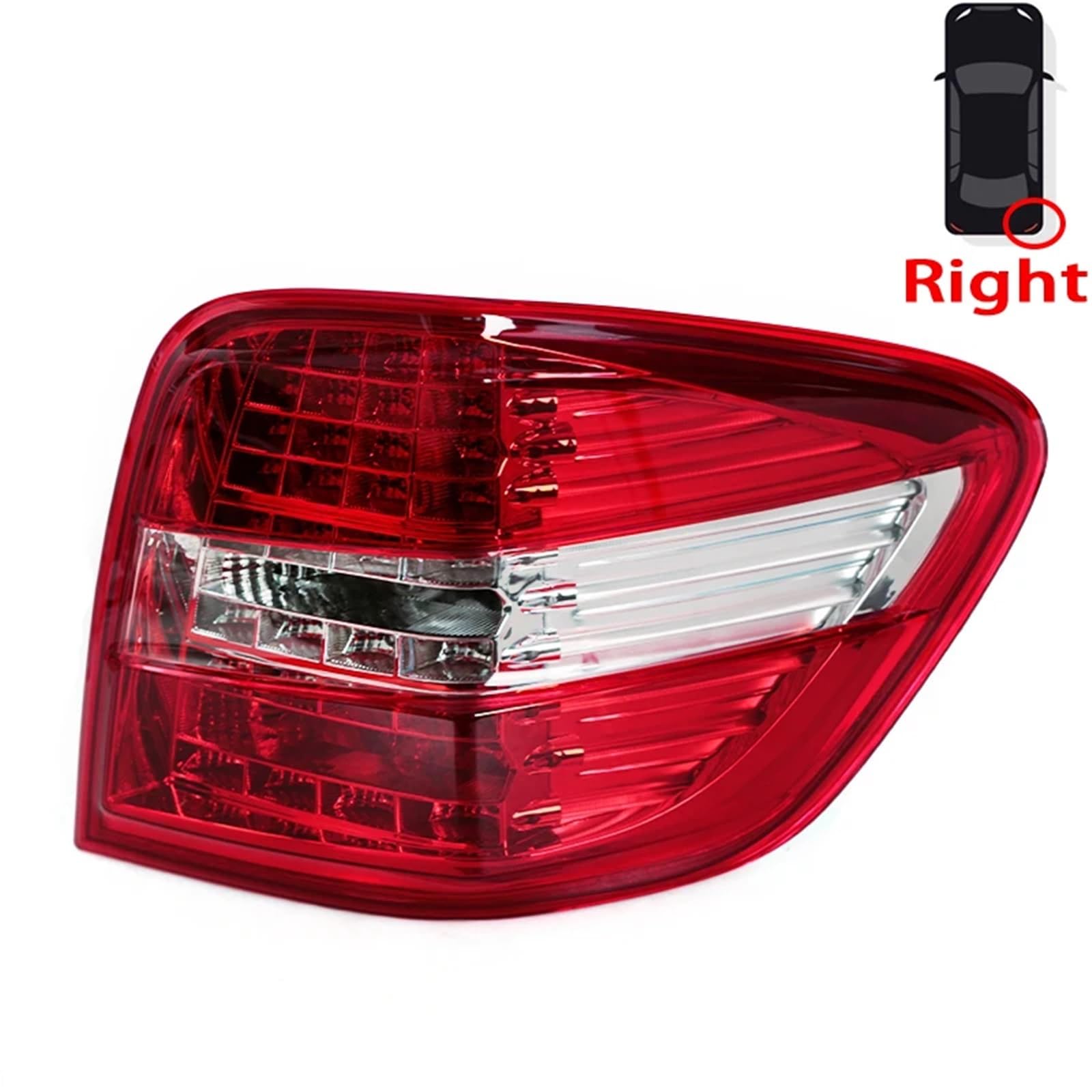 Lampa tylna zespolona Zestaw tylnych świateł LED do samochodów Mercedes-Benz W164 ML Class ML330 ML350 2009-2011 Tylne światło zderzaka(Only Right)