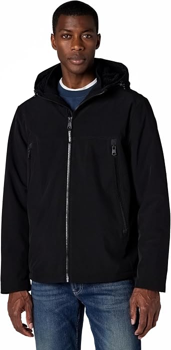 Calvin Klein Mens Winter Coats - Sherpa-lined Hooded Soft Shell Jacket