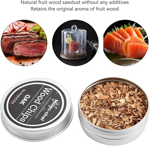 Miniatura 2 de Paquete de 8 infusores sm0ke de virutas de madera, aserrín de madera natural para ahumador, astillas de madera para ahumar, ahumar aserrín de pino