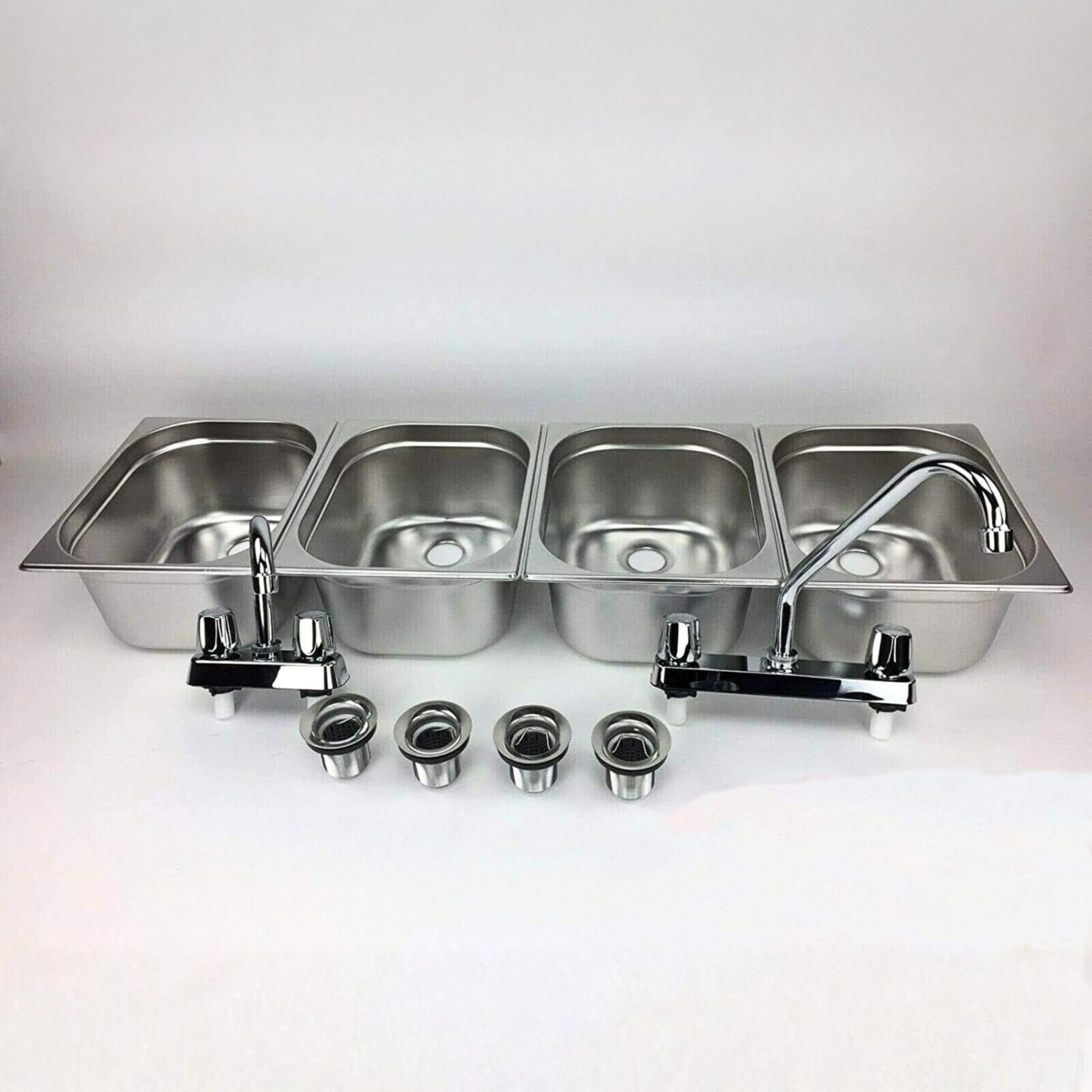 4-Large Compartment Drop-in Stainless Steel Concession Sink