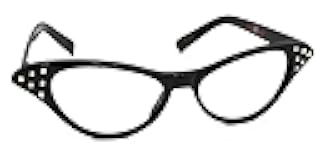 Hip Hop 50's Shop 1950s Cat-Eye Glasses for Kids, Plastic Costume Glasses with Rhinestones
