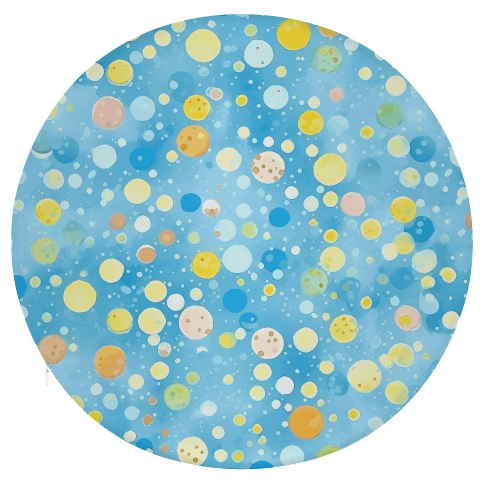 Coussin de siège rond en mousse à mémoire de forme à petits pois colorés pour le salon