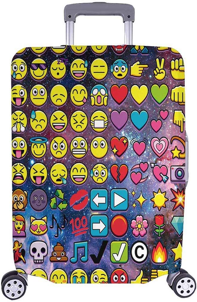 Buy Luggage Cover Funny Emojis Emoicons in Space Galaxy Travel Suitcase