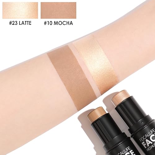Miniatura 3 de FOCALLURE 2 unidades de barra de contorno en crema mineral, iluminador hidratante y bronceador, lápiz antiadherente para iluminar la cara y sombras,