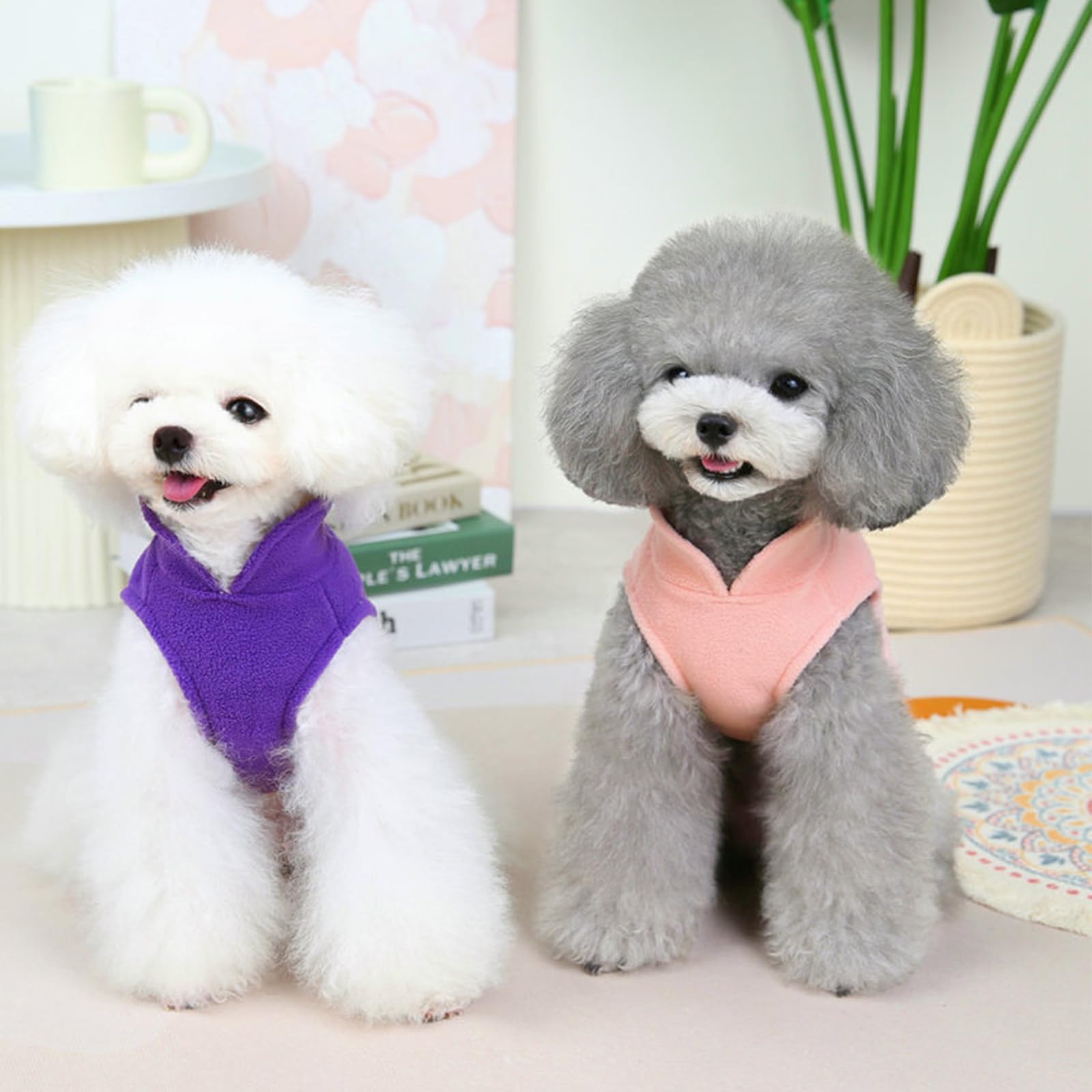 LOSHALL 2 Pack Dog Sweater Fleece Vest Pet Warm Pullover Fleece Jacket with D-Ring - Image 3