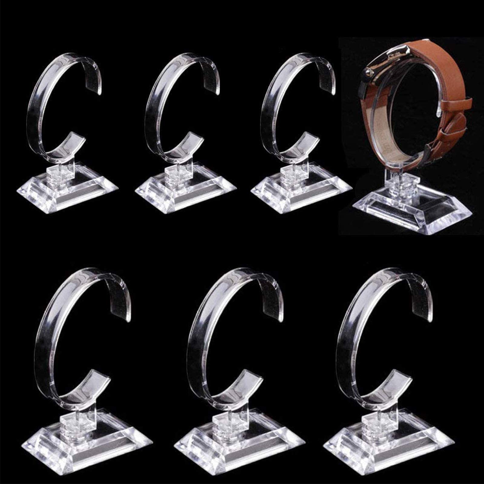 Supports Montres Acrylique Transparent, Lot Présentoirs Bracelets