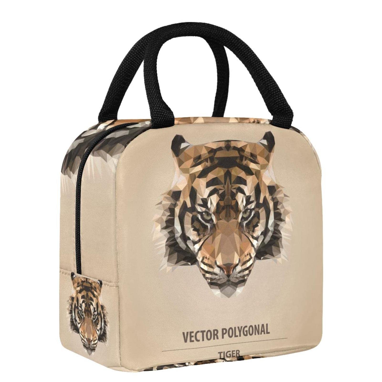Borsa Pranzo Termica Con Motivo Tigre – 25x20 Cm, Isolata, Con Tasca Laterale E Manico Con Fibbia