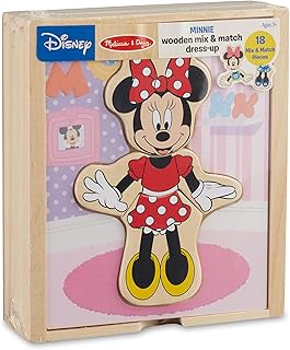 Set de madera Mix and Match para vestir personajes, Minnie Mouse de Disney (18 piezas), de Melissa & Doug