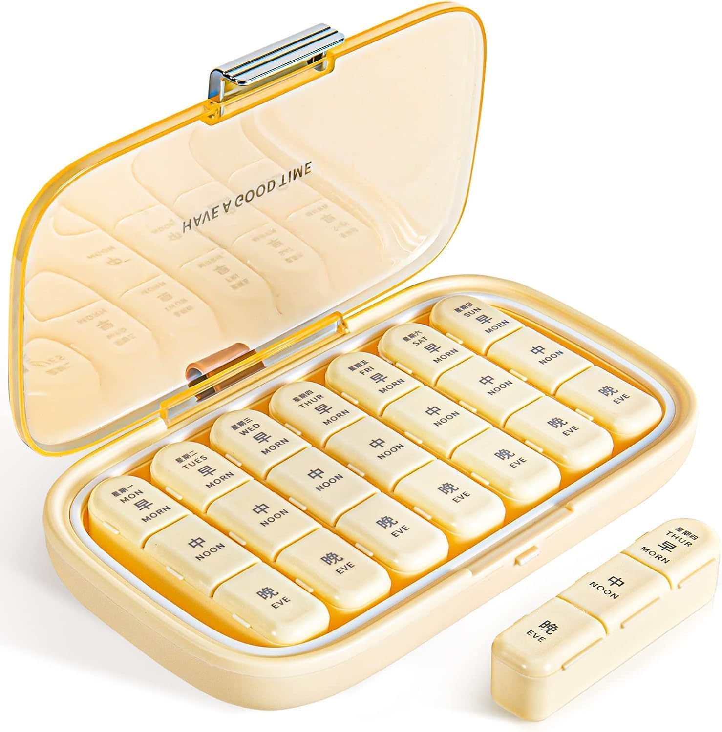 Zenvoro Pill Organizer Box for Medicine 7 Days 3 Times | Tablet Box for Medicine AM PM | Travel Pill Dispenser Case | Light Proof Weekly Pill Organizer for Vitamins, Medication and Supplements-image-33