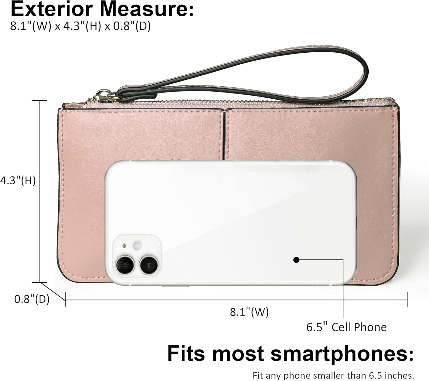 befen Genuine Leather Wristlet Clutch for Women Ultra-Slim Ladies Credit Card Holder Wallet Purses with RFID Protection - Image 4