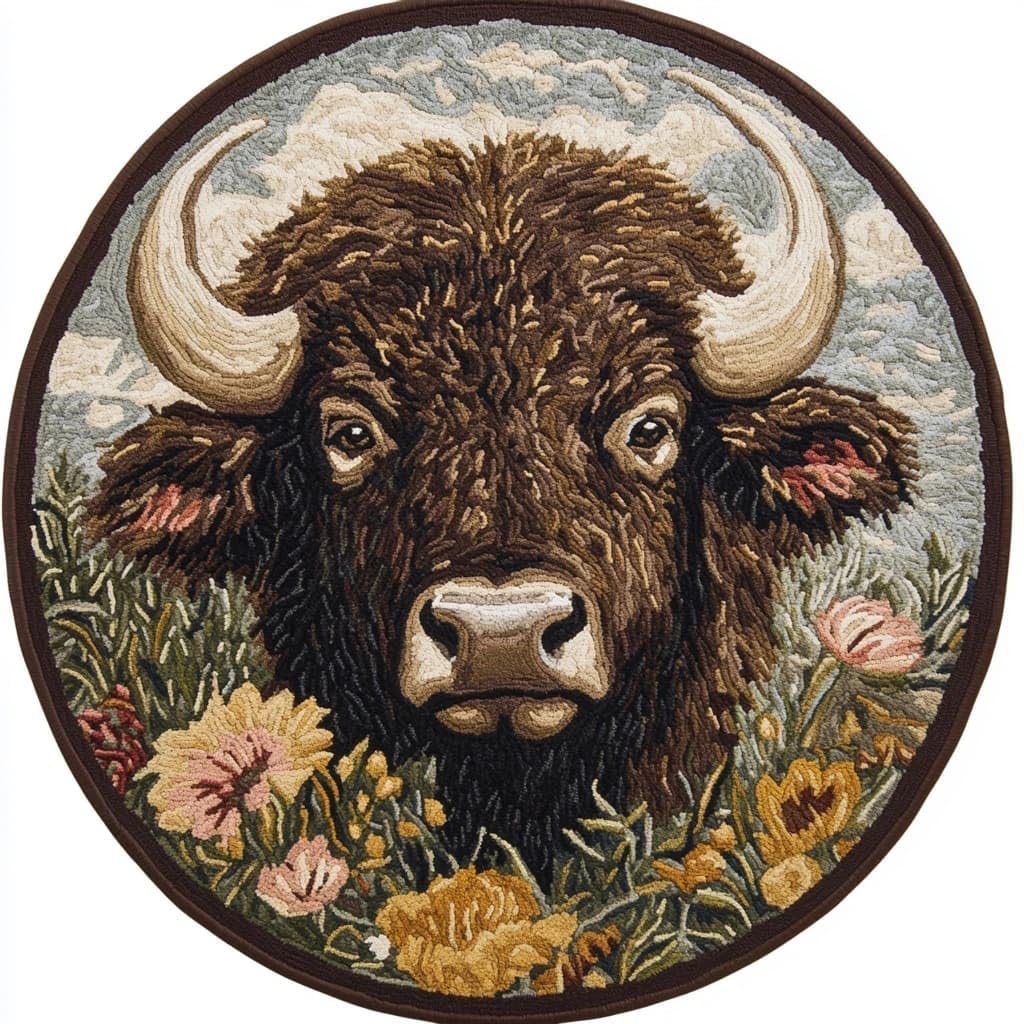 AMBATTERY Latch Hook Kits for Adults,Latch Hook Rug Kit,Highland Cattle