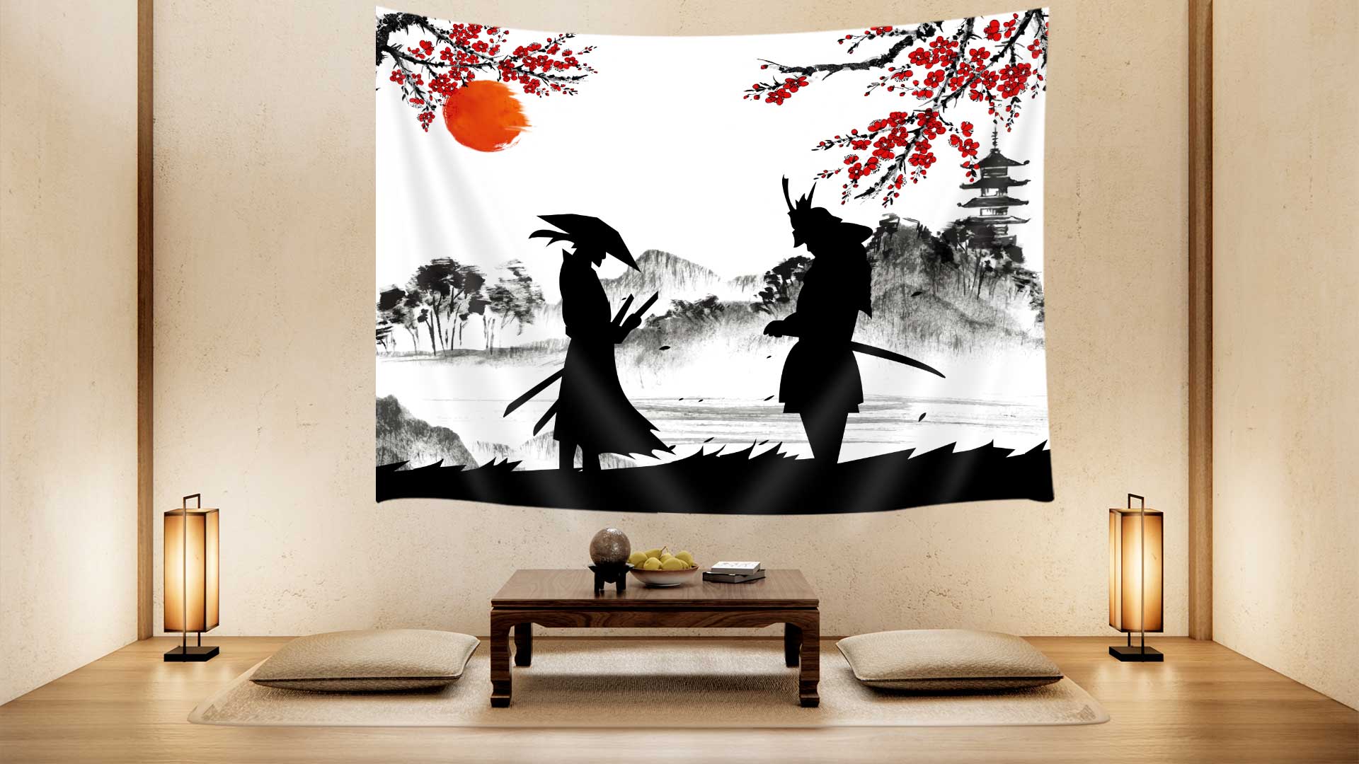 Amazon.com: Viajar Japanese Great Wave Tapestry, Black and White