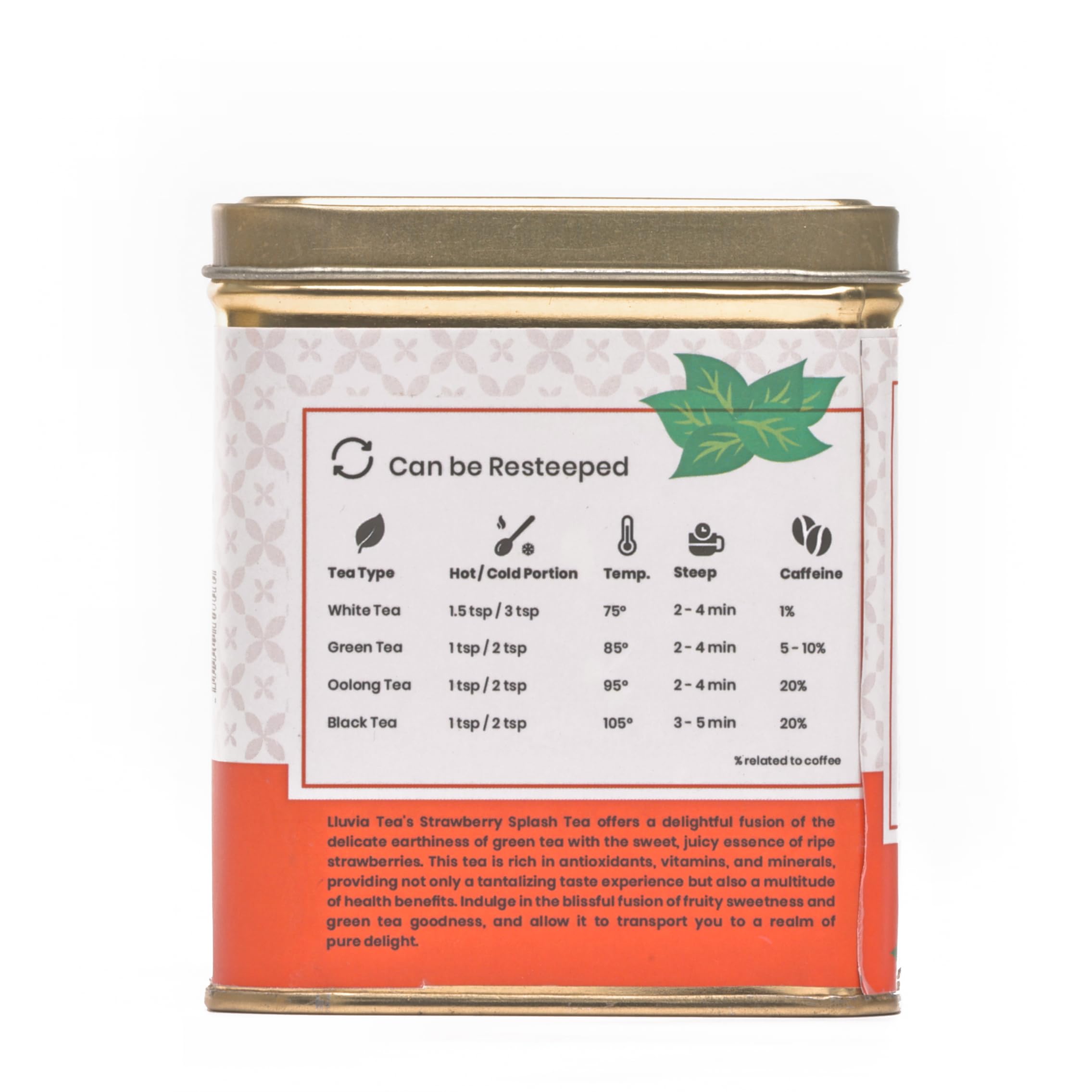 LLUVIA TEA Strawberry splash tea| rich in antioxidants| Promotes digestion|Calms the mind|low in caffeine|Organic strawberry with green tea| Fruit 50g - Image 2 thumbnail