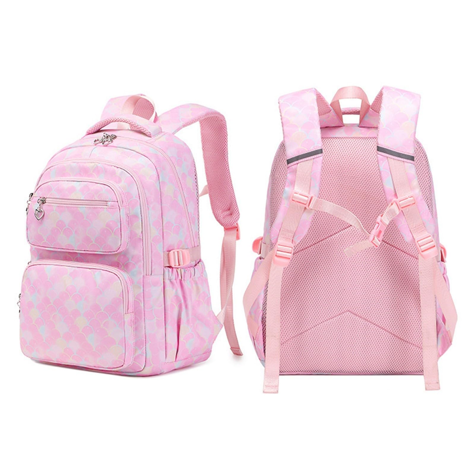 Generico Zaino Scuola Bambina, Zaino Stampato 3 Pezzi Grande Capacità | Zaino ragazza con fantasia colorata, set scolastico leggero e capiente, ideale per elementari, libri e materiale scuola